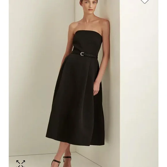 NWT Strapless Belted Midi Dress - Picture 1 of 4